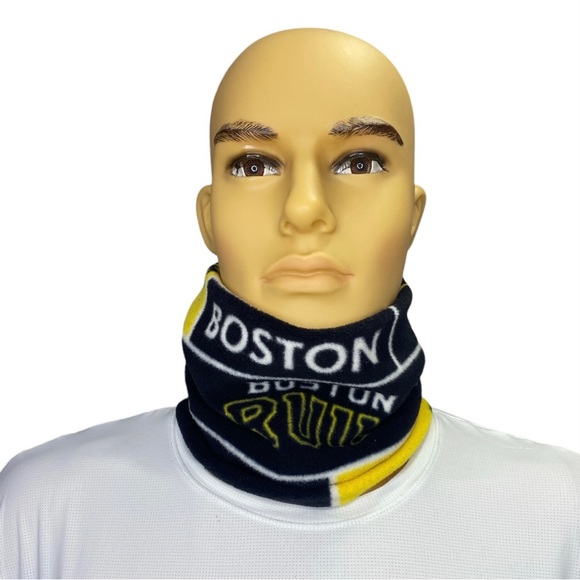 NHL Boston Bruins Unisex Yellow Black Gator Neck Scarf Fleece Hockey Sports - Picture 2 of 4